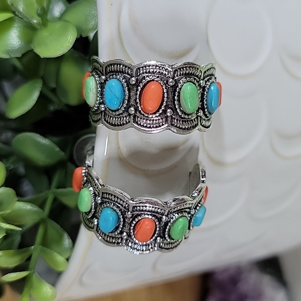 Vibrant Festival Half Hoop Earrings - Picture 4 of 7